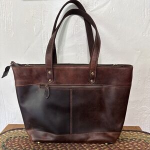 Canaria Brown Leather Travel Tote Bag Laptop *NO Crossbody Strap included*